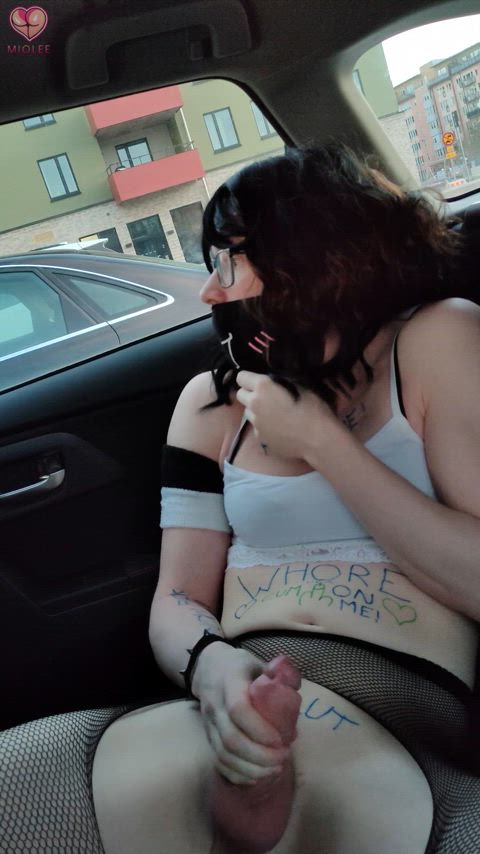 ass big dick blindfolded car exhibitionism exhibitionist flashing masturbating outdoor
