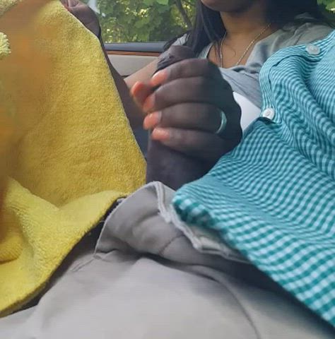 ebony handjob tits gif