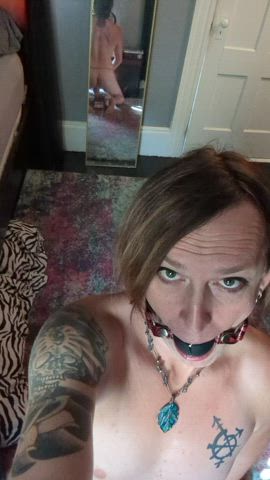ball gagged solo trans gif