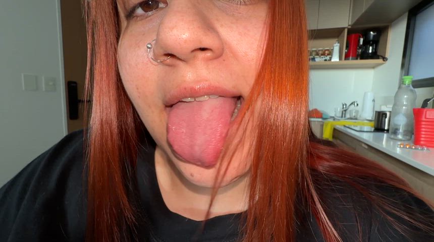 giantess long tongue tiny tongue tongue fetish vore gif