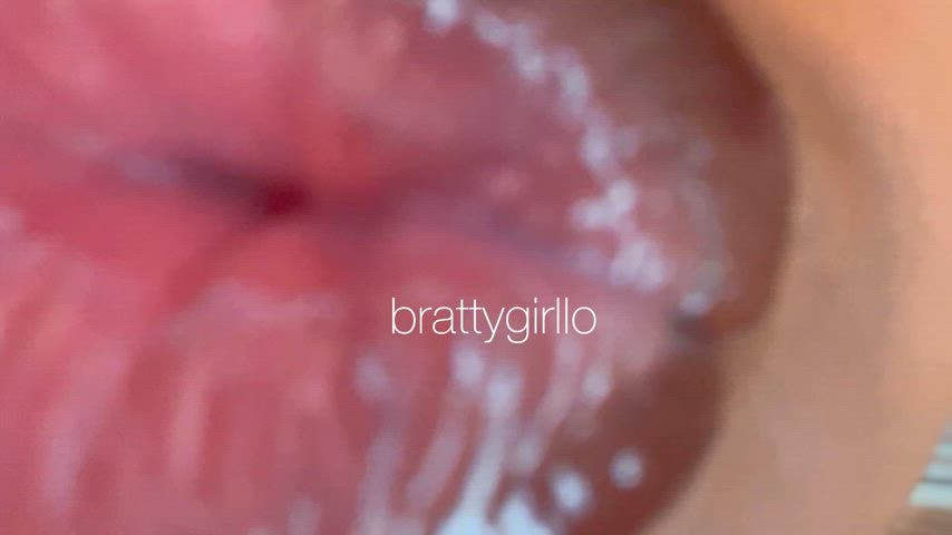 cumshot domme ebony fetish kissing lips lipstick pov gif