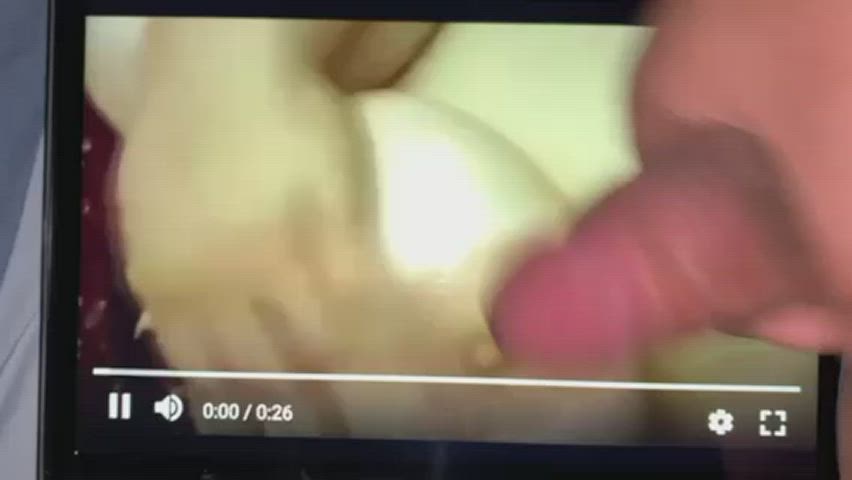 cuckold cum on tits tribute gif