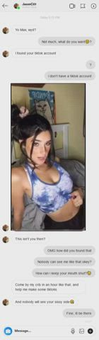A guy in my school found my sissy tiktok, he wanted to make more
