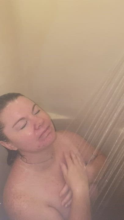 Natural Tits Redhead Shower gif