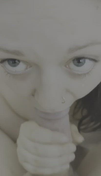 Mouth full of spit and cum ???
