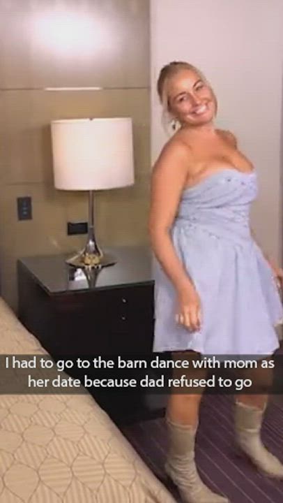 Taking mom to the barn dance