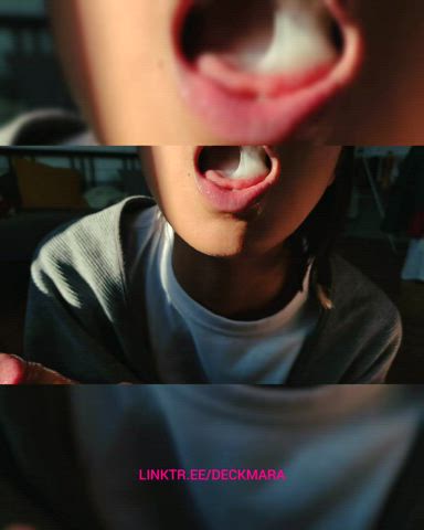 French cum to asian mouth