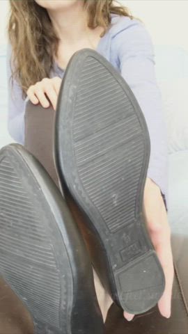 Brunette Feet Feet Fetish Foot Fetish Leggings Shoes Soles gif