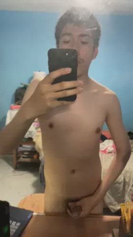 gay jerk off mirror gif