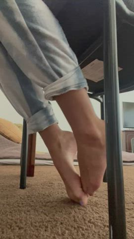 Shhhh.. Wait here like a good boy while goddess is working