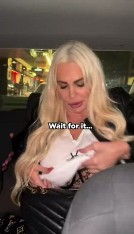 caught fake boobs fake tits flashing public gif