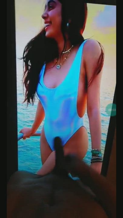 Jhanvi in bikini gets her alpha man's big dick on massive big screen part 1