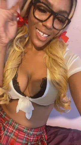 ebony glasses schoolgirl gif