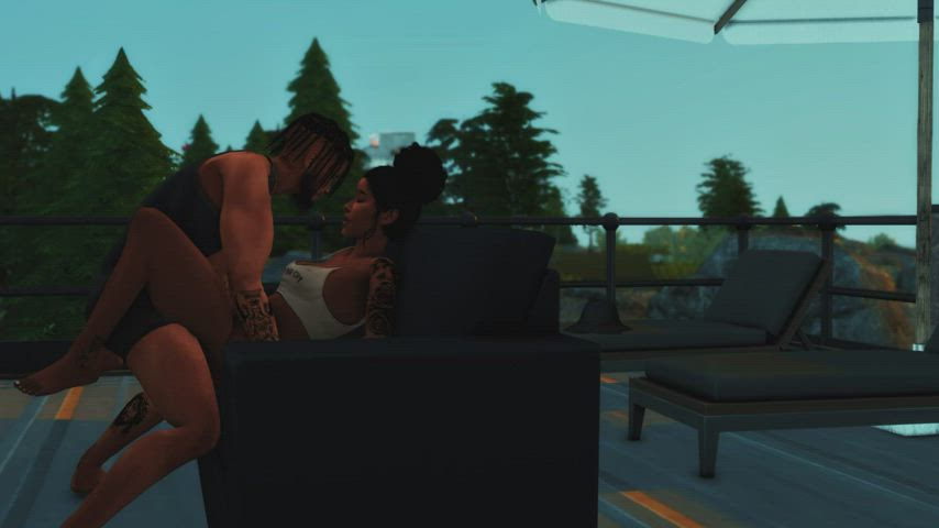 3d creamy ebony ebony couple gif