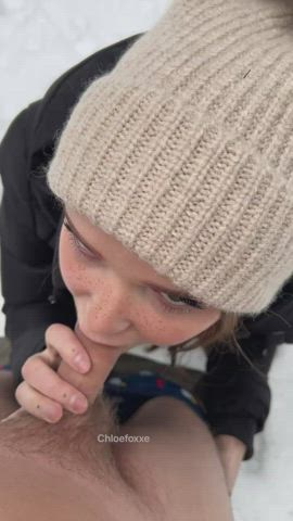Giving a blow job in the snow ;)