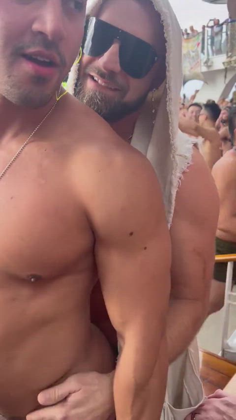 anal cock exhibitionism exhibitionist fat cock gay nsfw party public sex gif