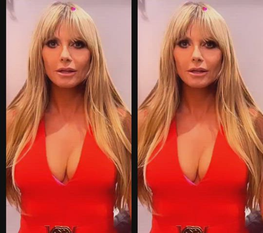 bouncing tits cleavage heidi klum gif