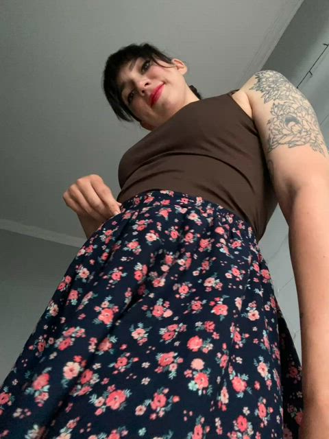 brunette hips panties skirt tease upskirt gif