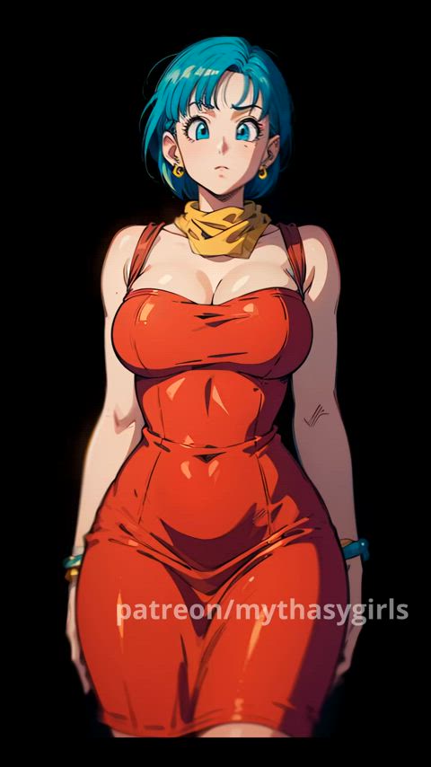 animation anime bulma blue hair gif