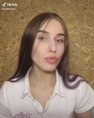 fetish long tongue spit gif