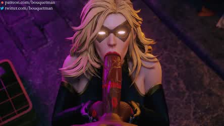 3D Blonde Blowjob Deepthroat gif