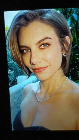 brunette celebrity cum cumshot lauren cohan tribute gif