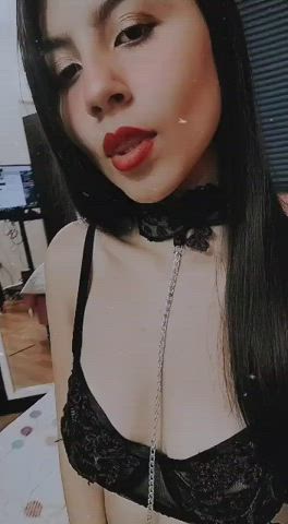 boobs latina lingerie natural tits solo teen gif