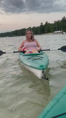 big tits exhibitionist flashing natural tits outdoor smile tanlines gif