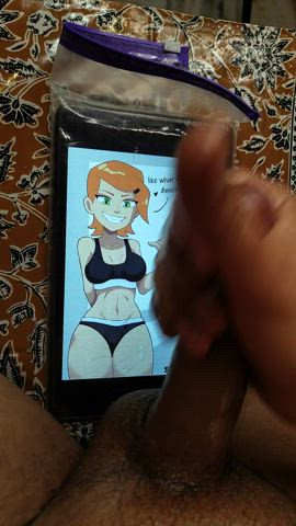 animation cock hentai jerk off redhead spit tribute white girl gif
