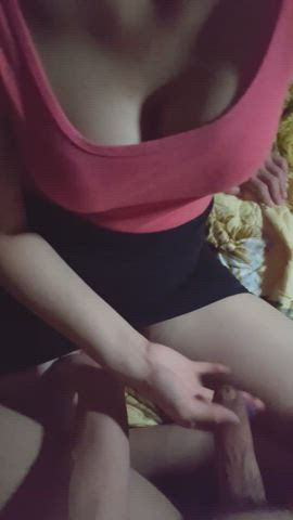 big tits cleavage pussy spread gif