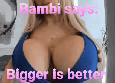 big tits blonde caption cleavage gif