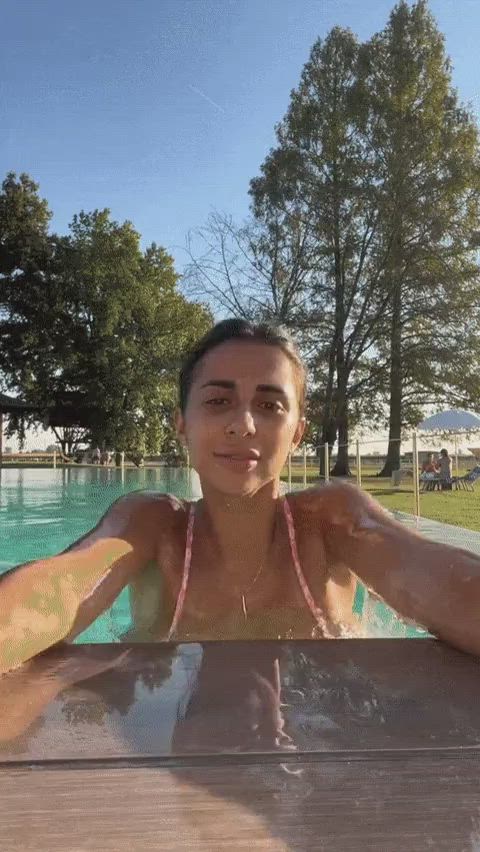 amateur big tits bikini micro bikini pool swimming pool teen tits just-boobs gif