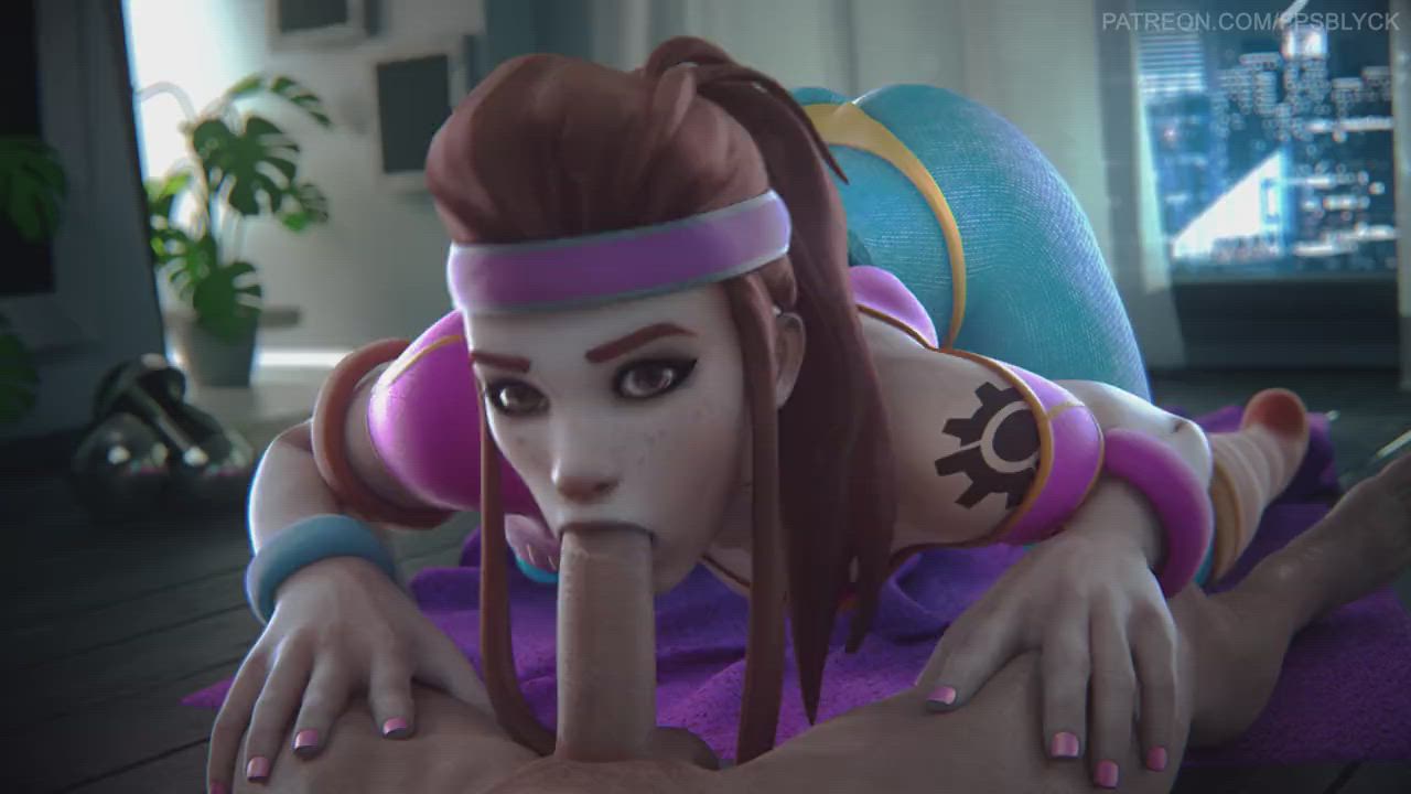 3D Animation Ass Big Ass Blowjob Booty Bubble Butt Hentai Muscular Girl NSFW Oral