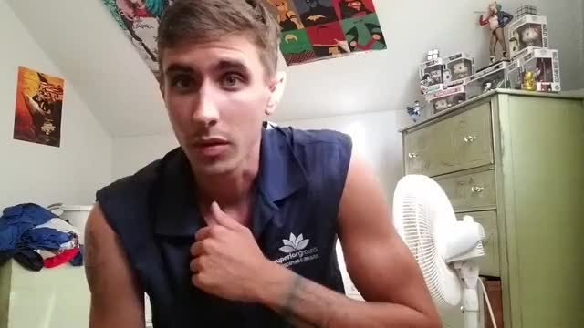 He strips down and squirts out a load