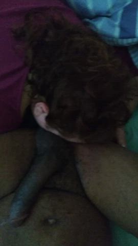 BBW Curly Hair Housewife Redhead Rimjob Rimming Submissive gif