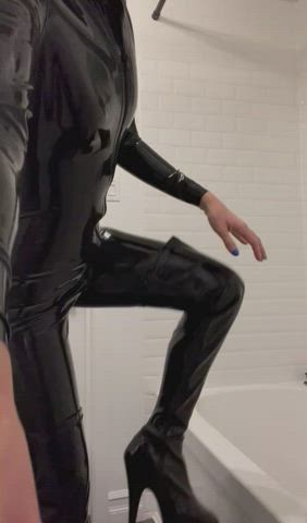 Catsuit Heels Latex Porn GIF by prettyinpinkxoxo