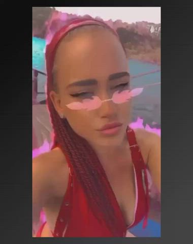 cum in mouth tits tongue fetish gif