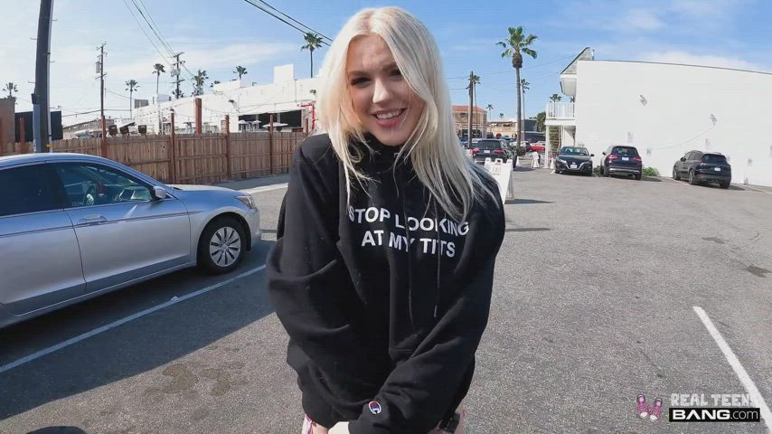 Amateur Blonde Outdoor Teen gif