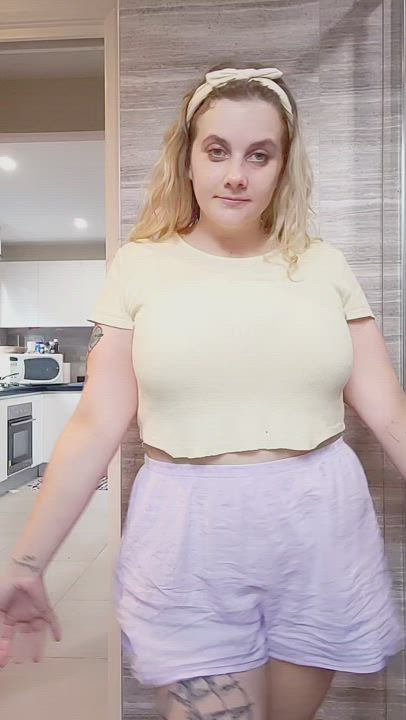 On/ off - just a regular outfit I wear plus what's underneath. I'm jiggly butt maybe