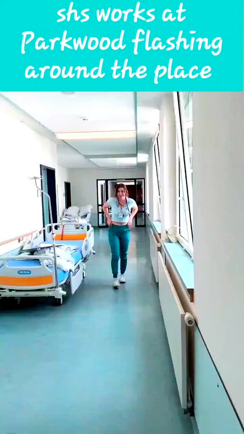 clit flashing hospital at-work exposed-in-public pussy undies gif