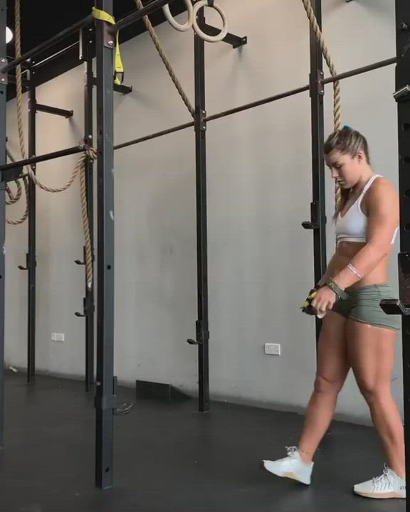 Fitness Gym Muscular Girl Workout gif