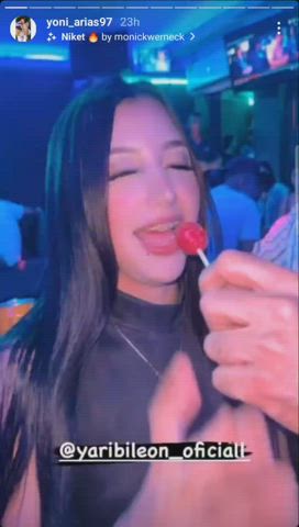 Candy Latina Public Tease gif