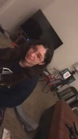 blowjob cousin glasses homemade nerd sexy gaming couple gif