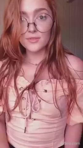 Glasses Lingerie Redhead