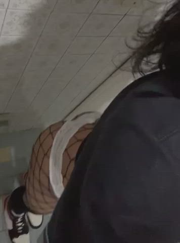 femboy fishnet tease trans gif