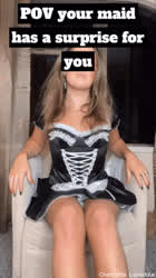 Blonde Caption Maid Solo Trans gif