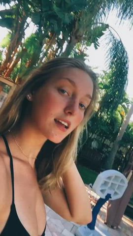 Ass Big Ass Bikini Blonde Blue Eyes Seduction Swimsuit Teen TikTok gif
