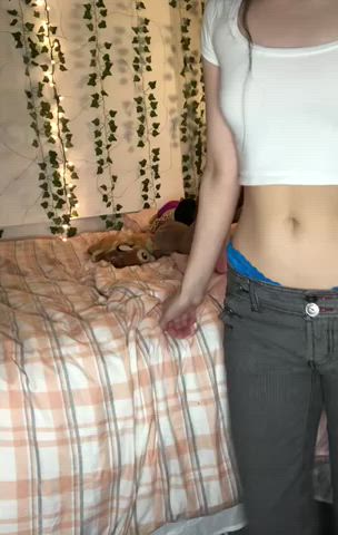 Wedgie Newbie gives themself a Thong Wedgie