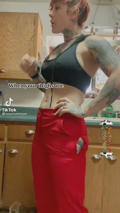 Fitness Muscular Girl Tattoo TikTok gif