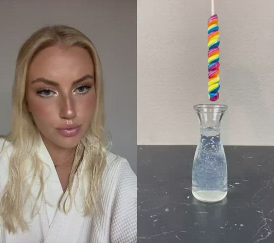 ahegao biting blonde elsathora onlyfans reaction teen tiktok r/tiktits gif